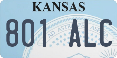 KS license plate 801ALC