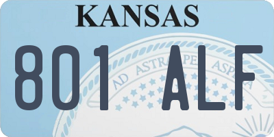 KS license plate 801ALF