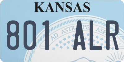 KS license plate 801ALR