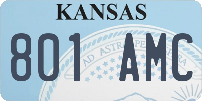 KS license plate 801AMC