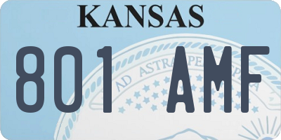 KS license plate 801AMF