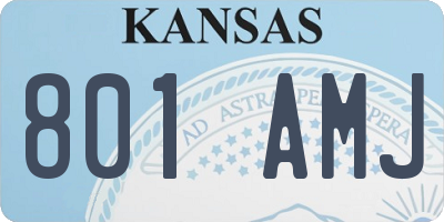 KS license plate 801AMJ