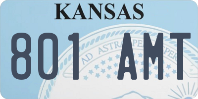 KS license plate 801AMT
