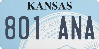 KS license plate 801ANA