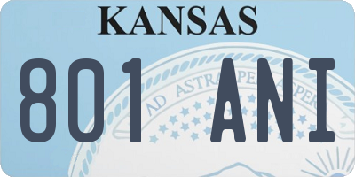 KS license plate 801ANI