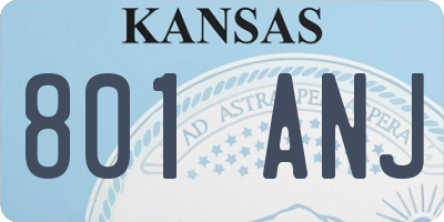 KS license plate 801ANJ