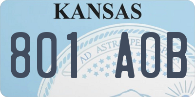 KS license plate 801AOB