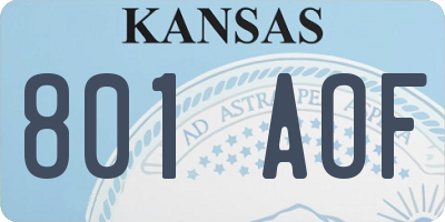KS license plate 801AOF