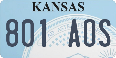KS license plate 801AOS