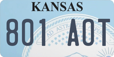 KS license plate 801AOT