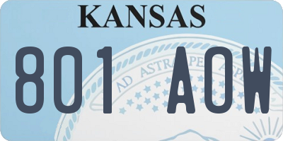 KS license plate 801AOW