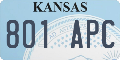 KS license plate 801APC