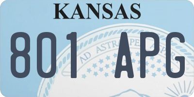 KS license plate 801APG