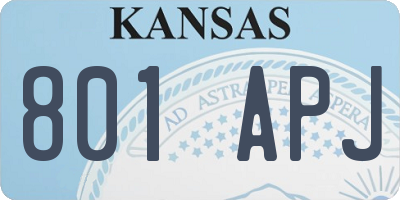 KS license plate 801APJ