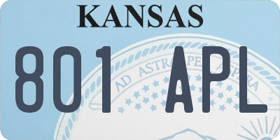 KS license plate 801APL