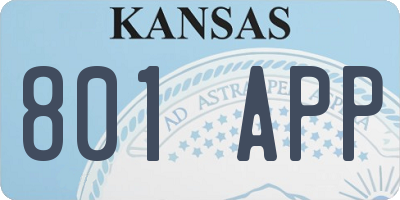 KS license plate 801APP