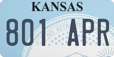 KS license plate 801APR
