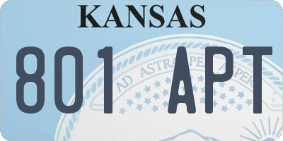 KS license plate 801APT