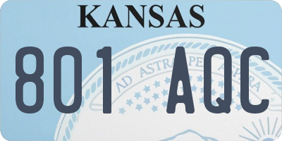 KS license plate 801AQC