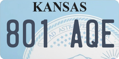 KS license plate 801AQE