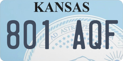 KS license plate 801AQF