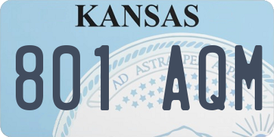 KS license plate 801AQM