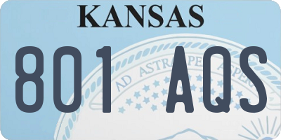 KS license plate 801AQS