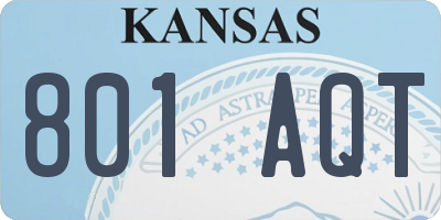 KS license plate 801AQT