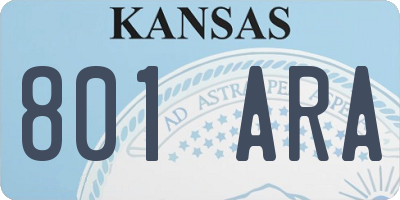 KS license plate 801ARA
