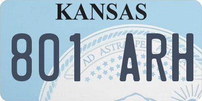 KS license plate 801ARH