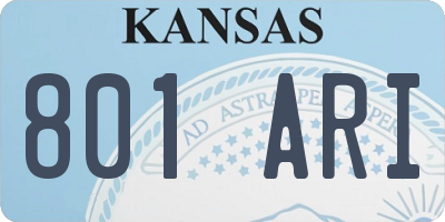 KS license plate 801ARI