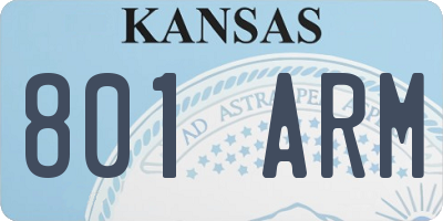 KS license plate 801ARM