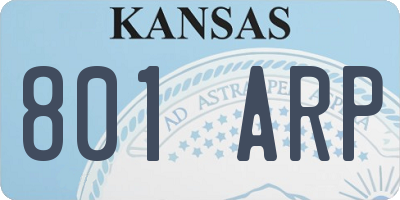 KS license plate 801ARP