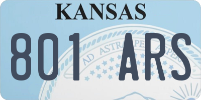 KS license plate 801ARS