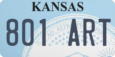 KS license plate 801ART