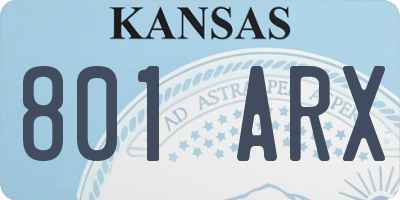 KS license plate 801ARX