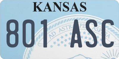 KS license plate 801ASC