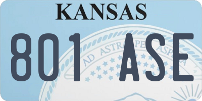 KS license plate 801ASE