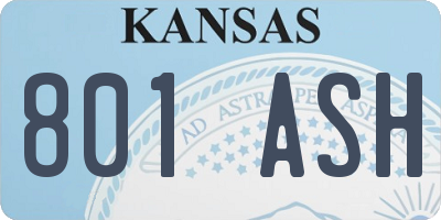 KS license plate 801ASH
