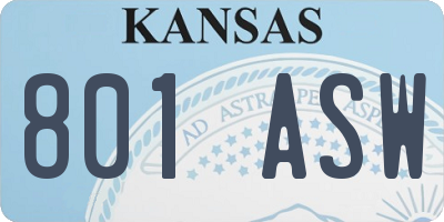 KS license plate 801ASW