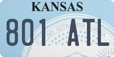 KS license plate 801ATL