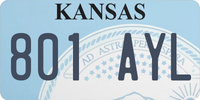 KS license plate 801AYL