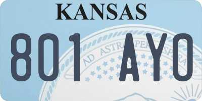 KS license plate 801AYO