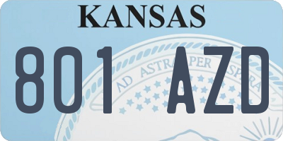 KS license plate 801AZD