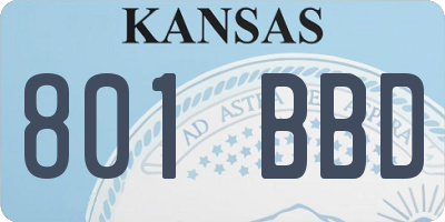 KS license plate 801BBD