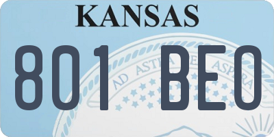 KS license plate 801BEO