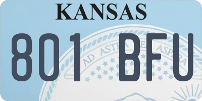 KS license plate 801BFU