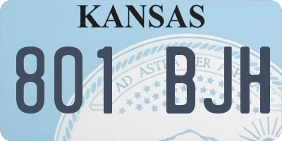 KS license plate 801BJH