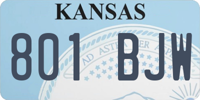KS license plate 801BJW