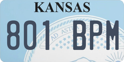KS license plate 801BPM
